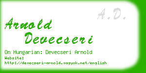 arnold devecseri business card